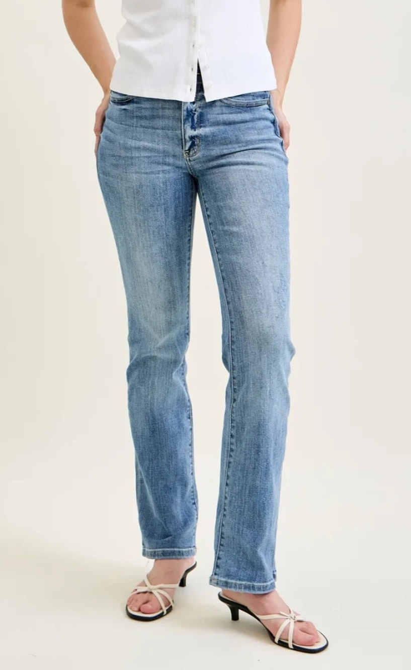Judy Blue Jeans Womens 28 Medium Wash Blue Bootcut Y2K Stretch Denim A010104